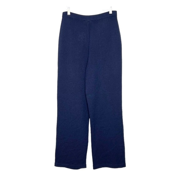 St. John Pants - St John Basics Wool Knit Wide Leg Pants Navy Size 8 NEW
